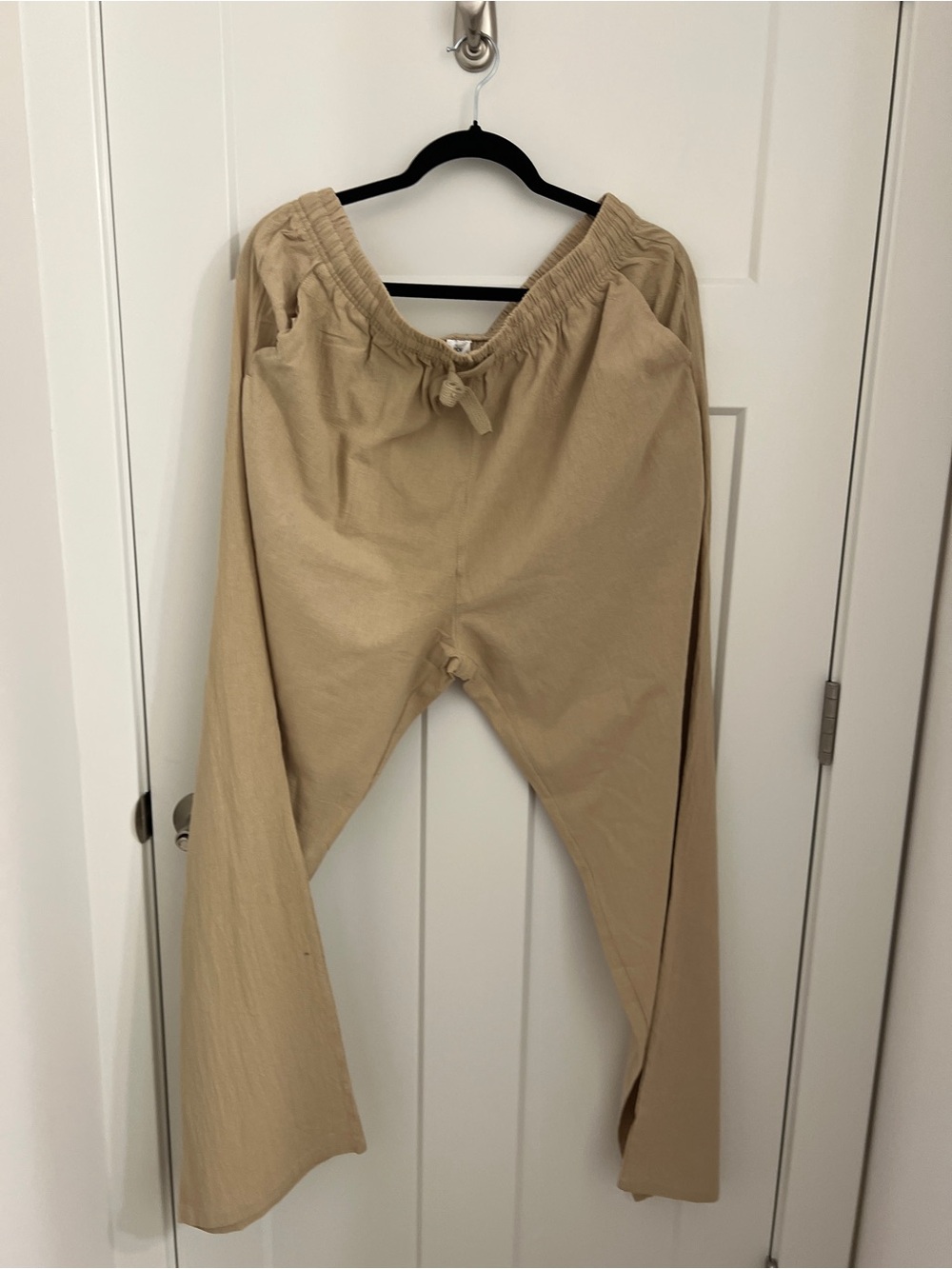 Wide Leg Drawstring Pants in Tan